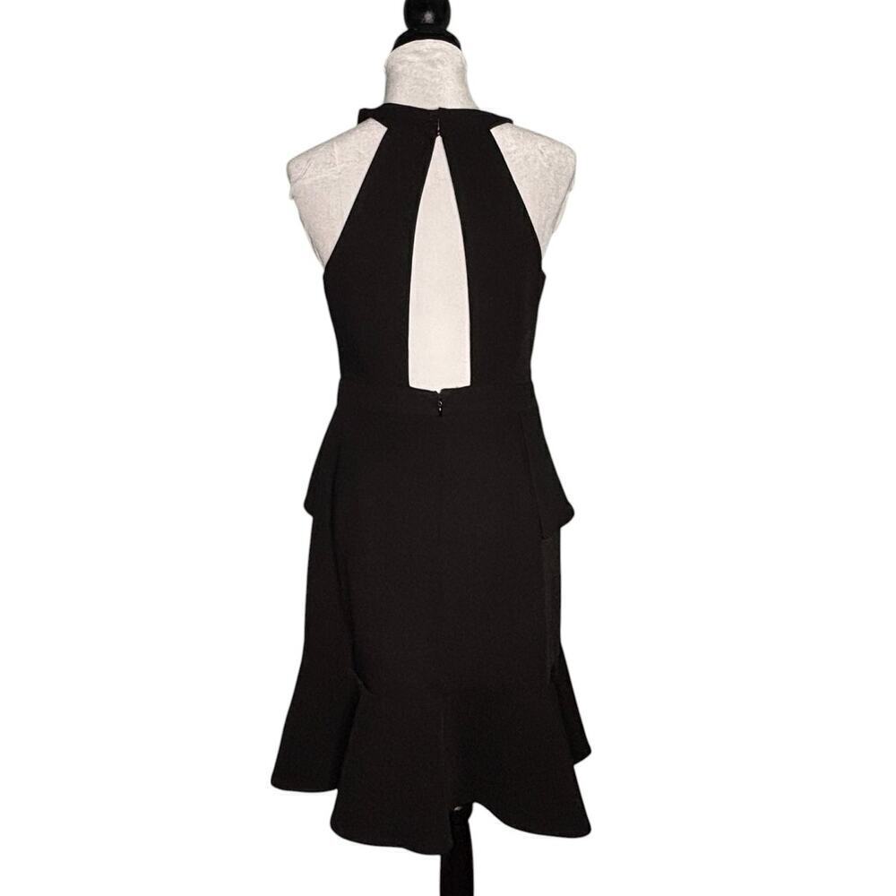 Adelyn Rae Halter Open Back Ruffle Dress Black Size Medium - Picture 3 of 10